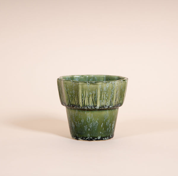 4.5" Vintage McCoy Green Wave Pot