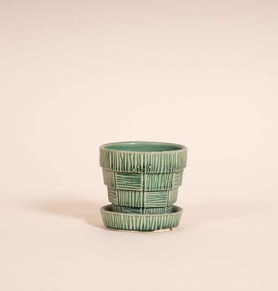 3" Vintage McCoy Basketweave Pot