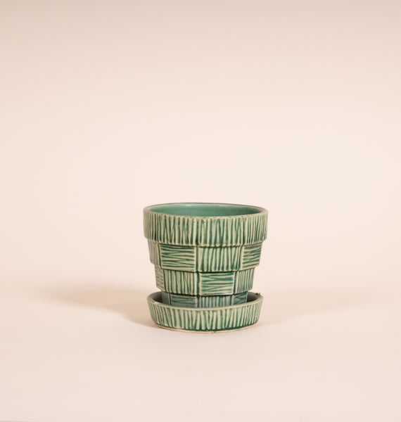 3" Vintage McCoy Basketweave Pot
