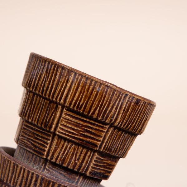 3" Vintage McCoy Basketweave Pot
