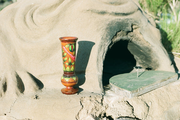 Hand-carved Wood Vessel - Flamingo