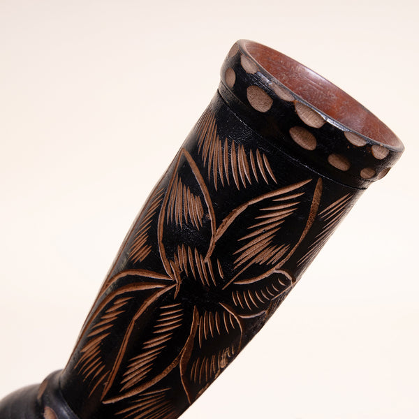 Hand-carved Wood Vessel - Black