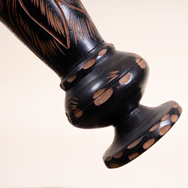 Hand-carved Wood Vessel - Black