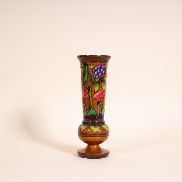 Hand-carved Wood Vessel - Flamingo