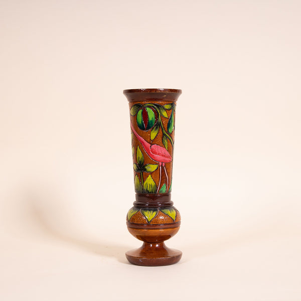 Hand-carved Wood Vessel - Flamingo