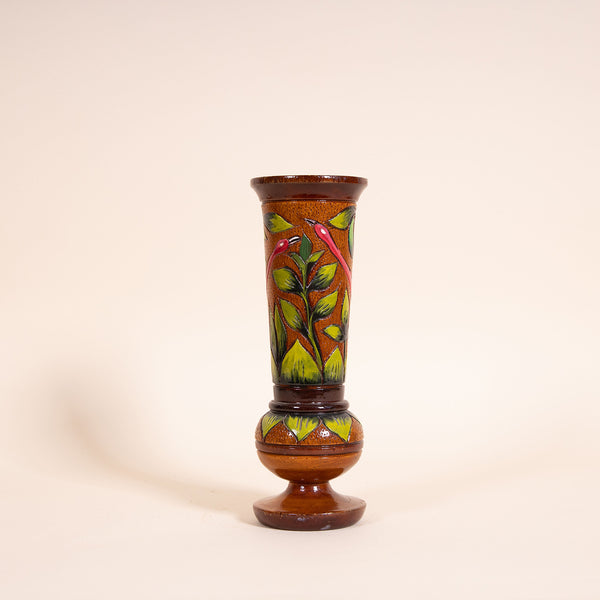 Hand-carved Wood Vessel - Flamingo