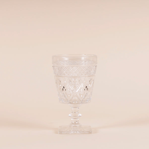 Vintage Clear Goblet Glass  Medium measures 3" x 5.25" Large measures 3.5" x 6.25"