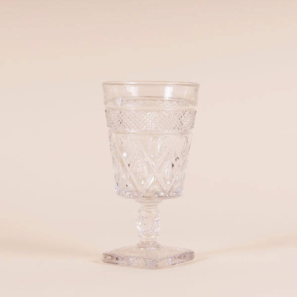 Vintage Clear Goblet Glass  Medium measures 3" x 5.25" Large measures 3.5" x 6.25"