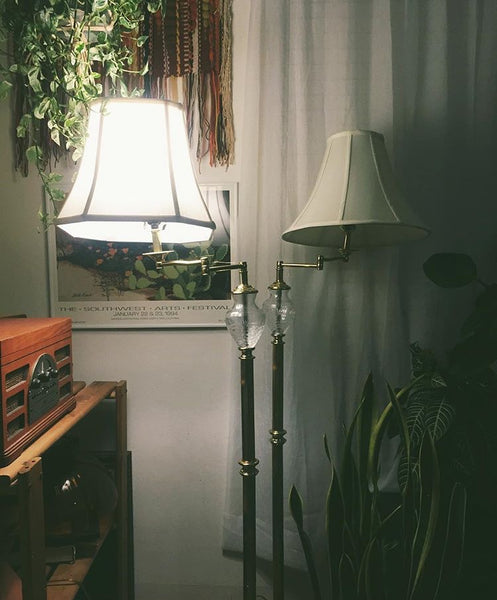 Mid Century Brass Twist Floor Lamp