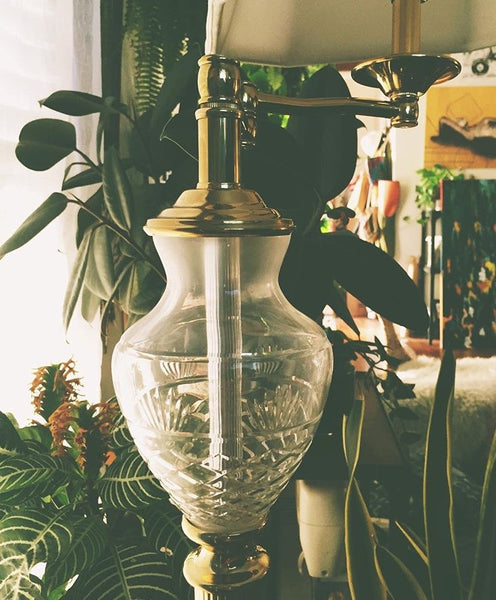 Mid Century Brass Twist Floor Lamp