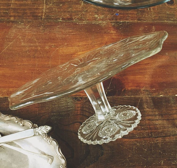 Scalloped Glass Cake Stand
