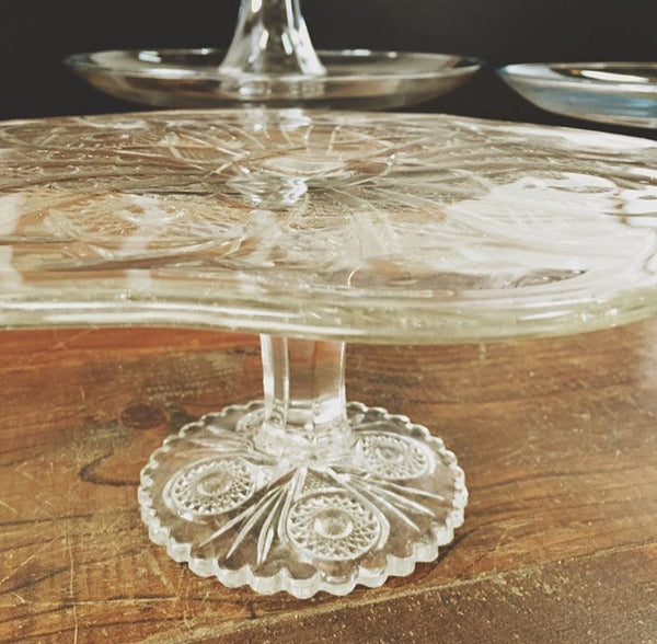 Scalloped Glass Cake Stand