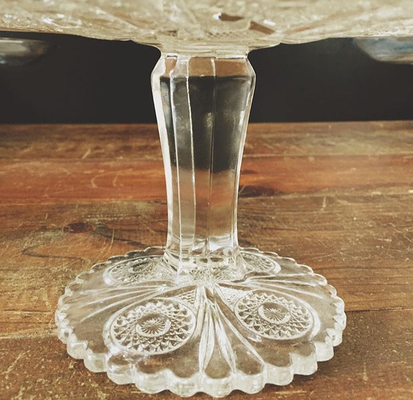 Scalloped Glass Cake Stand