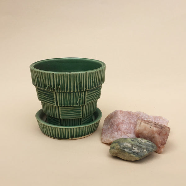 3" Vintage McCoy Basketweave Pot