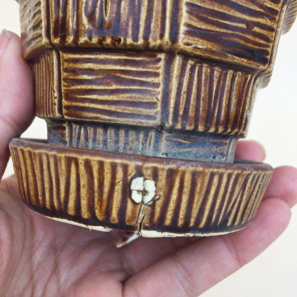 3" Vintage McCoy Basketweave Pot
