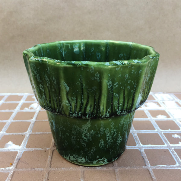 4.5" Vintage McCoy Green Wave Pot