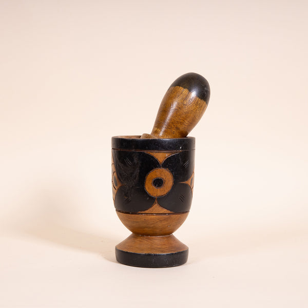 Hand-carved Wood Mortar & Pestle