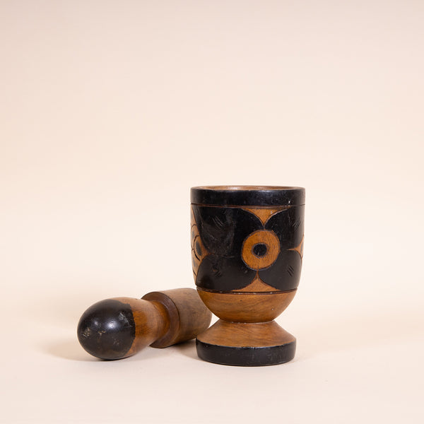 Hand-carved Wood Mortar & Pestle