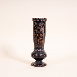 Hand-carved Wood Vessel - Black