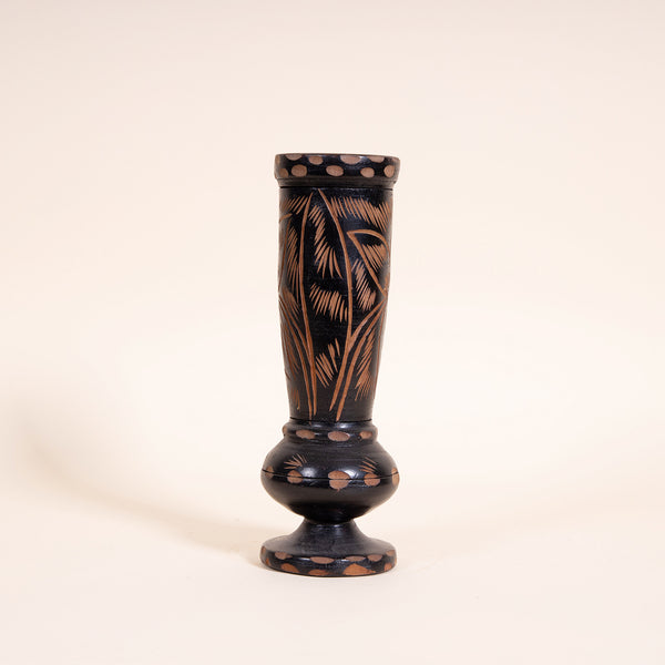 Hand-carved Wood Vessel - Black