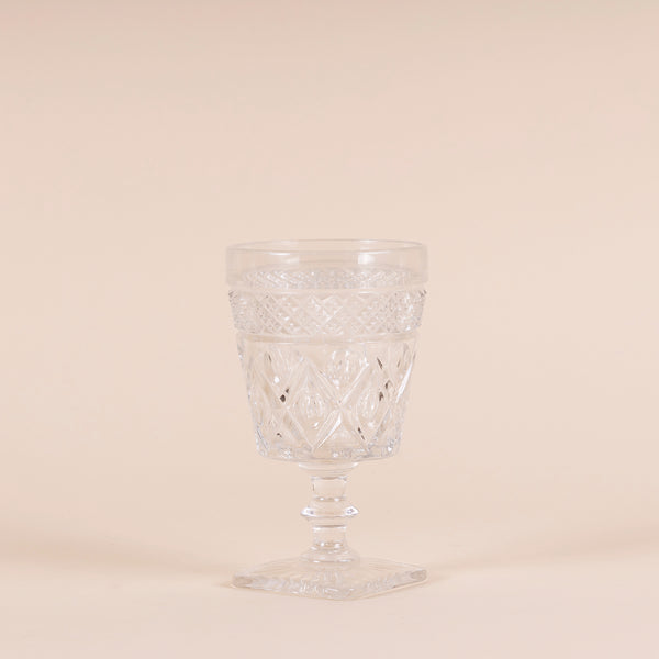 Vintage Clear Goblet Glass  Medium measures 3" x 5.25" Large measures 3.5" x 6.25"