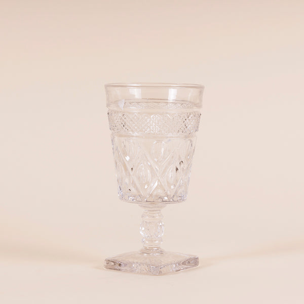 Vintage Clear Goblet Glass  Medium measures 3" x 5.25" Large measures 3.5" x 6.25"