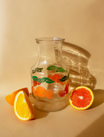 Vintage Oranges Glass Pitcher