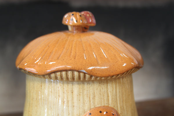 3-Piece Ceramic Mushroom Canisters